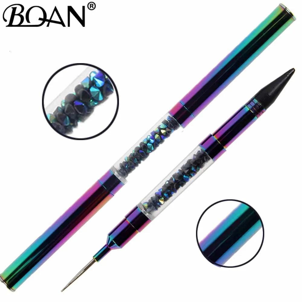 BQAN 1 PCS Dual-ended Nail Dotting Pen Crystal Beads Handle Rhinestone Studs Picker Wax Pencil Manicure Nail Art Tool 250805