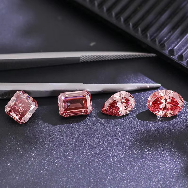 Provence Gem Lab CVD Oval Brilliant Cut Looese Lab Grown Fancy Intense pink Diamond Price for making Jewelry