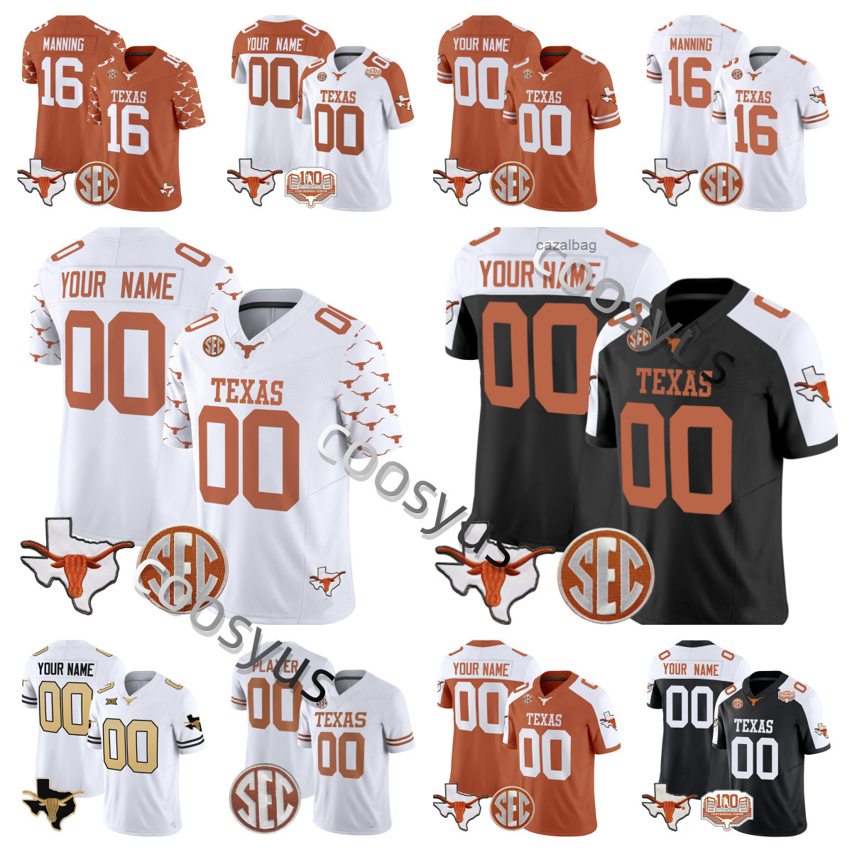 Custom Texas Longhorns College football jersey All Stitched Quinn Ewers Arch Manning 16 Men Women Youth Size S3XL Wortjames