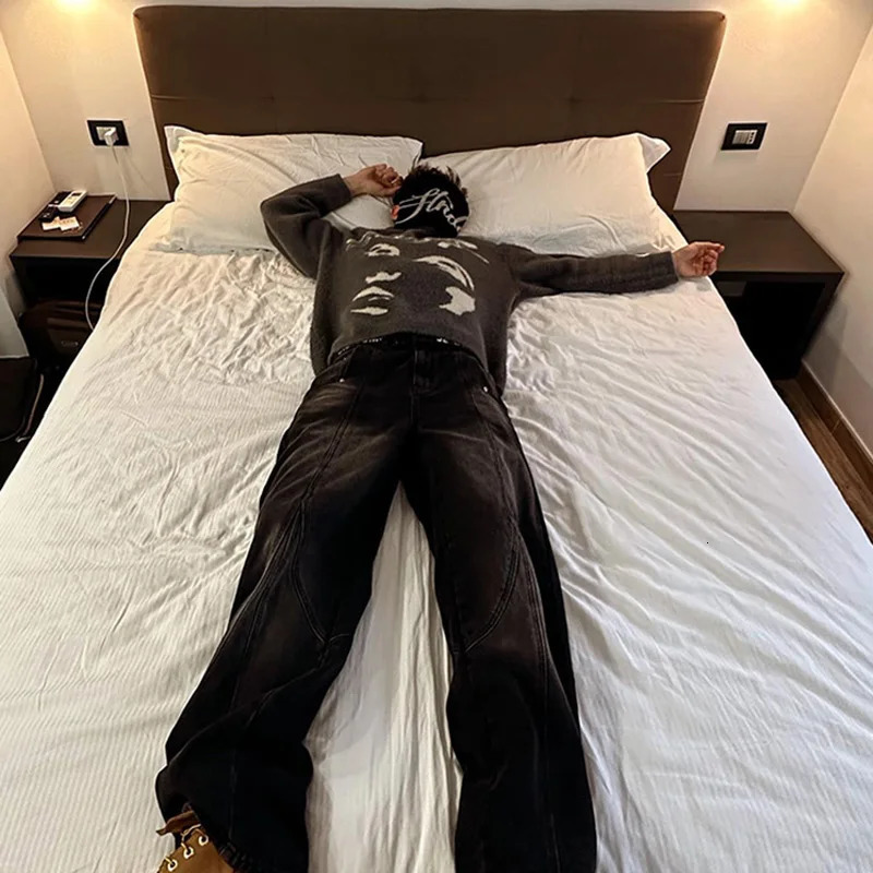 Men Beanie Kpop Letter Hat Y2k Black Knit Hip Hop Streetwear Wool Winter Korean Fashion Pullover Accessories Jacquard Women Cap 250806