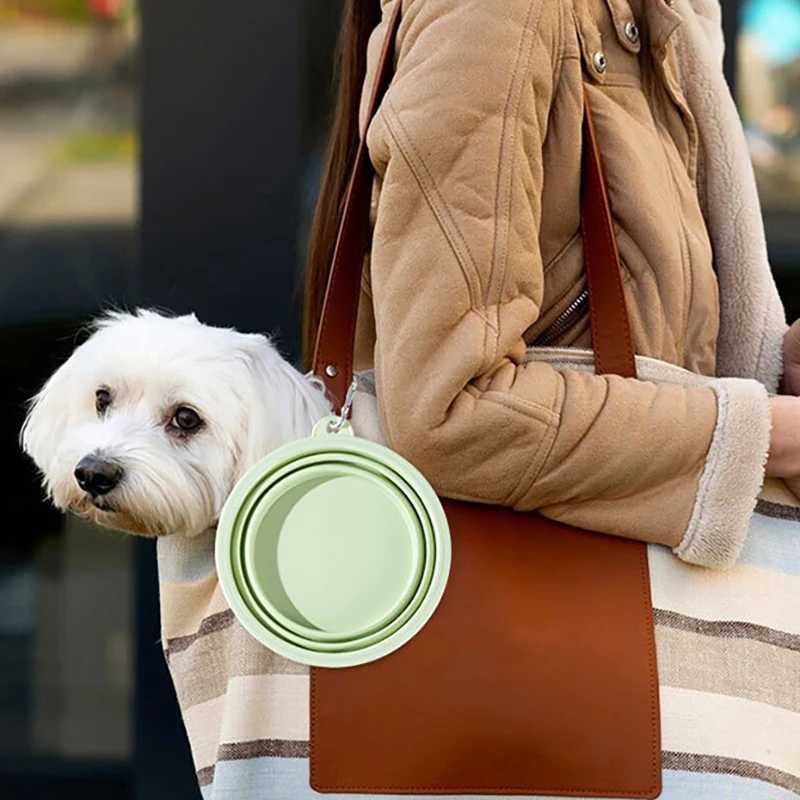 350/650/1000ml Dog Bowl Collapsible Silicone Feeder Dish Bowl Portable Large Capacity Puppy Water Food Container Travel Y250806