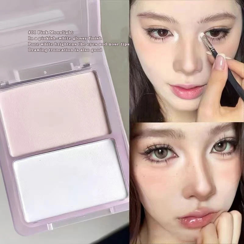 2-in-1 high-gloss contouring two-tone matte facial brightening three-dimensional shadow blush palette Korean-style makeup 250730
