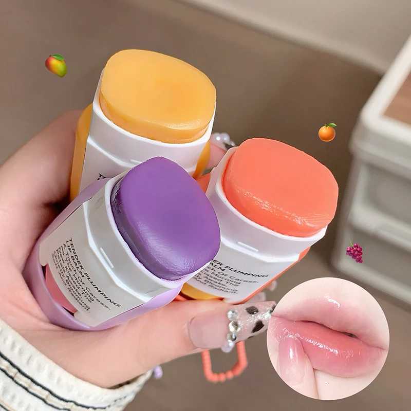 Fruit Lip Balm Stick Grape Moisturizing Lip Mask Stick Hydrating Reduce Liplines Lasting Natural Clear Plumping Lips Care MakeupXJ250807