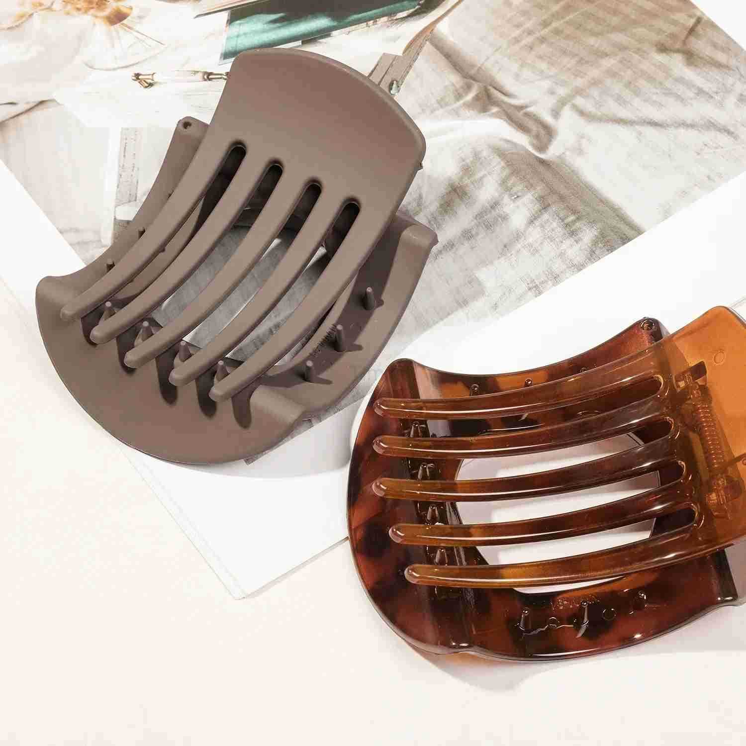 New Large Small Sizes PC Hair Clips for Women Non-slip Hair Accessories Vintage Arc Shaped Duck Claw Hairpins Girl Barrettes U250807