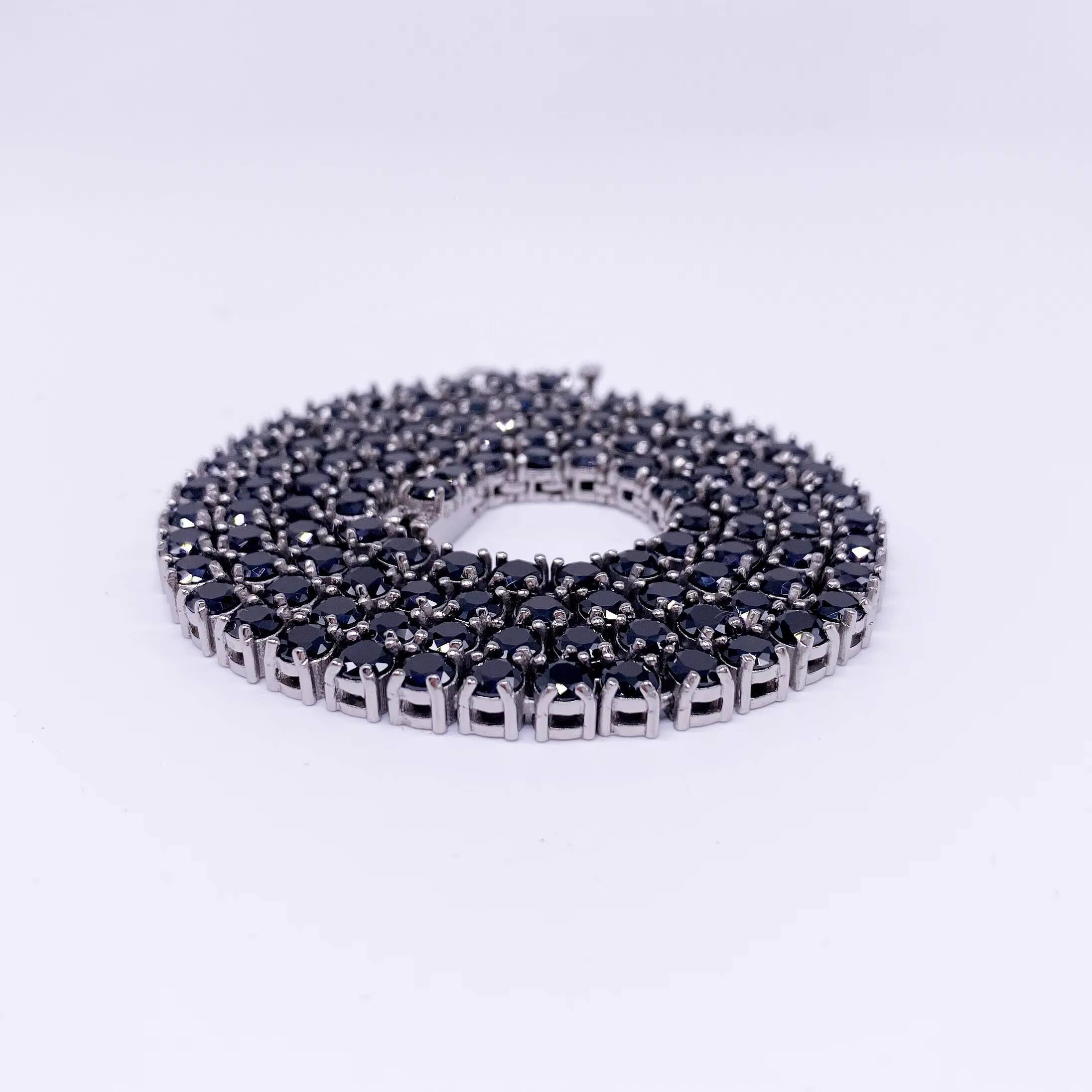 Ready to Ship Tennis Bracelet Lab Diamond No Tarnish Stainless Steel 316L Vvs Black Moissanite Tennis Chain