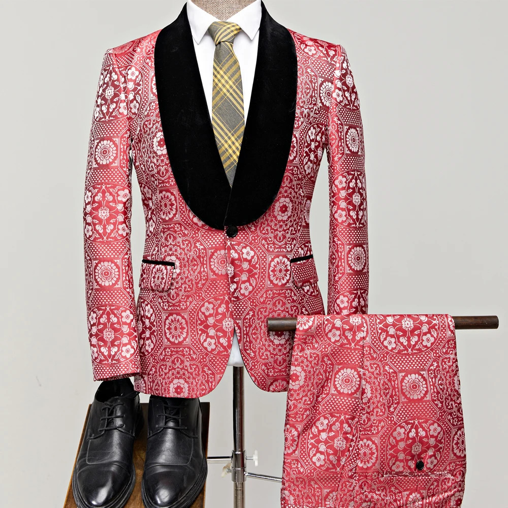 Mens Suits Tuxedo Suit Set Slim Fit 2 Piece ious Party Dinner Jacket Pants 250807