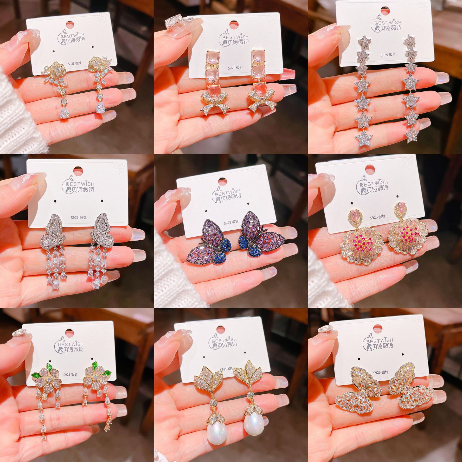 Women's Accessories Free Shipping Designer Luxury Jewelry Thick Gold Color Retention High-quality Exquisite Zircon Earrings High-end Studs