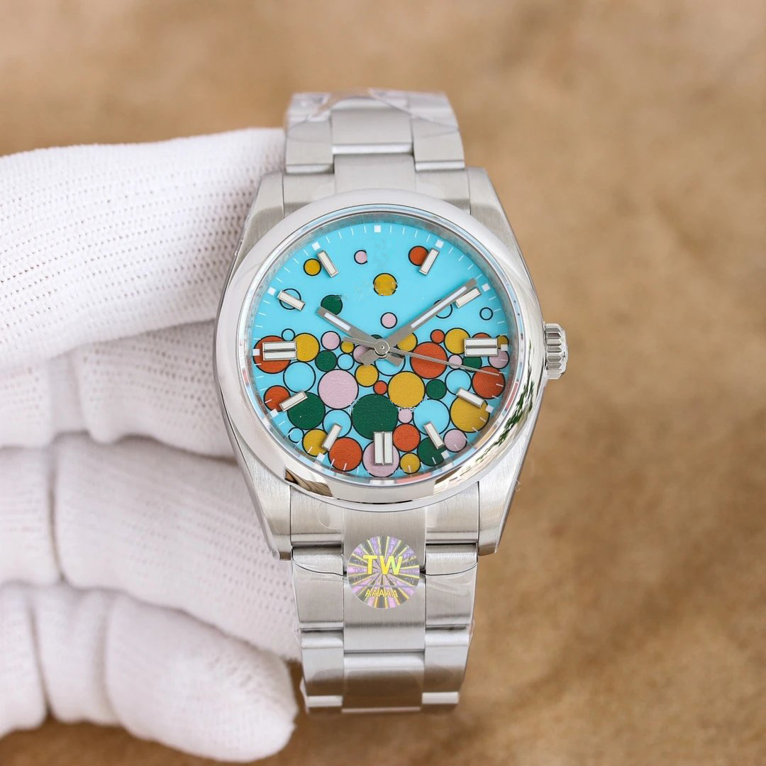 Montre de couple classique Oysters 41mm / 36mm Montre à cadran ballon bleu de haute qualité Bracelet en acier inoxydable 904L Montre étanche méca