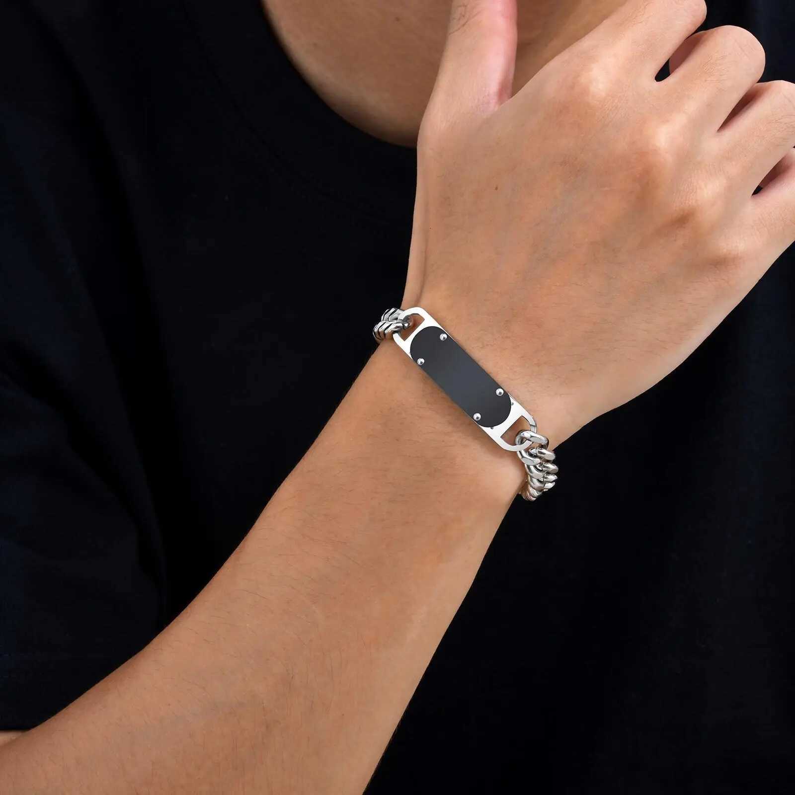 Casual Mens Thick Chain Bracelet Never Fade Stainless Steel Wristband New Punk Jewelry Gift W250807