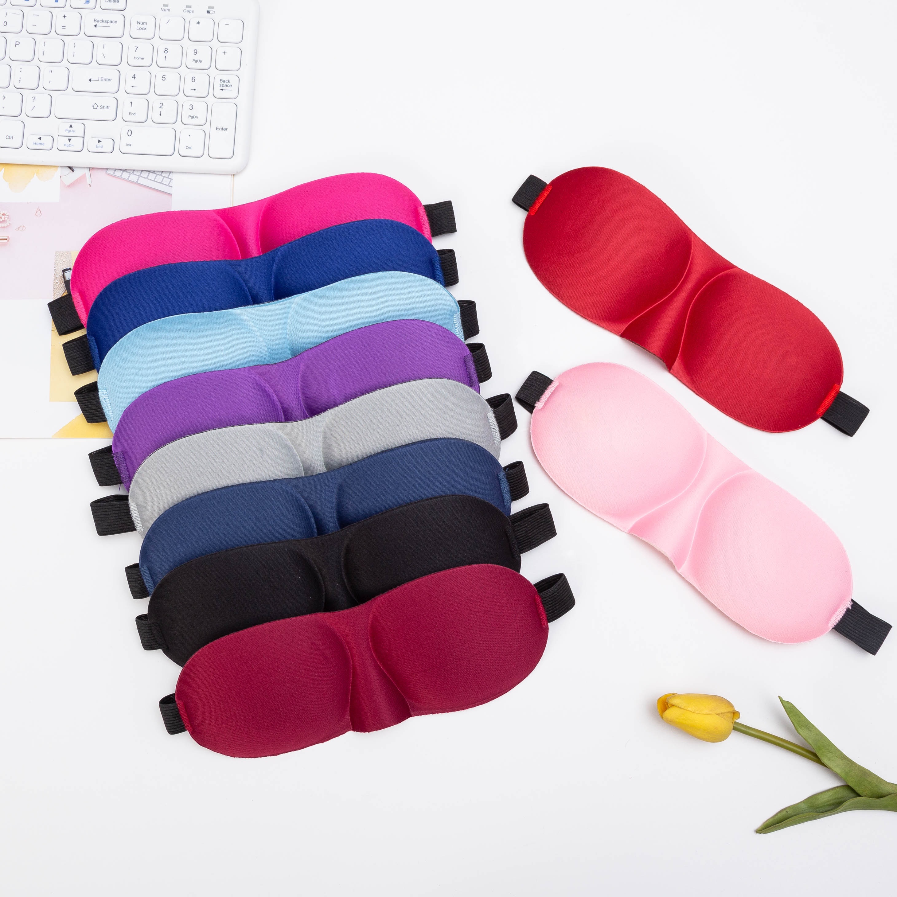 3D upgraded 3D light-blocking sleep mask for outdoor travel, midday rest, sleep, eye protection, fatigue relief. In stock in multiple colors.