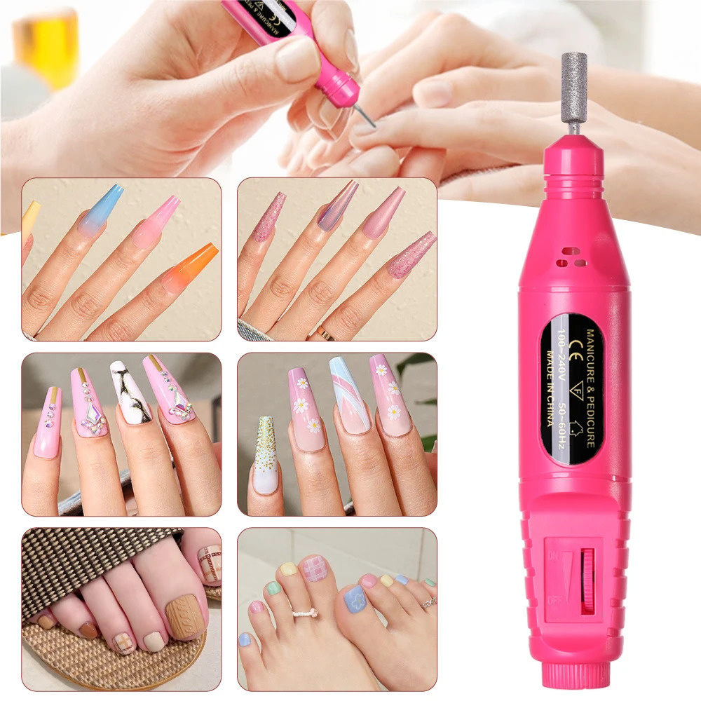 LINMANDA 6 In 1 Electric Nail Drills Kit Remove Polisher Manicure Portable Nail File Nail Drill Equipment Pen Tools Machine 250807