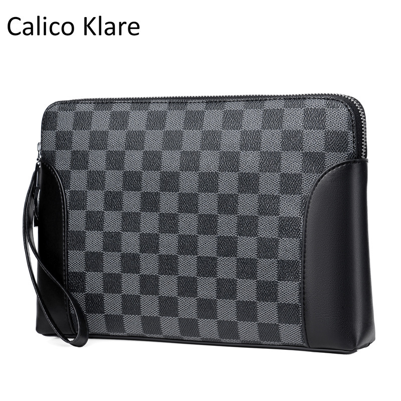 Men's Handbag Cross-border Exclusive New Fashion Password Luxury Bag Lock Retro Designer Bag Clutch Bag Men PVC Large Capacity Business Folder Bag