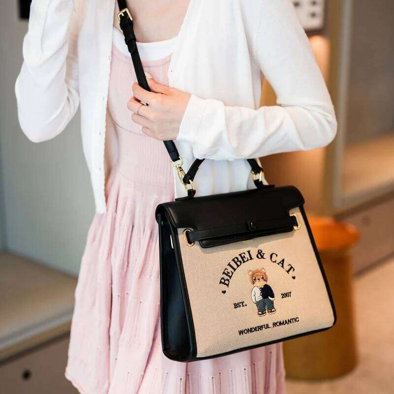 Beibao New Single Crossbody Large Capacity Retro Women S Handbag Casual Versatile Double Shoulder Canvas Bag