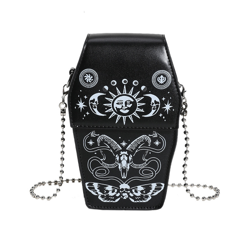 Free shipping designer Trendy Gothic Style Bag for Women New Niche Spoof Dark Style Skull Small Square Bag Versatile Chain Crossbody Bag