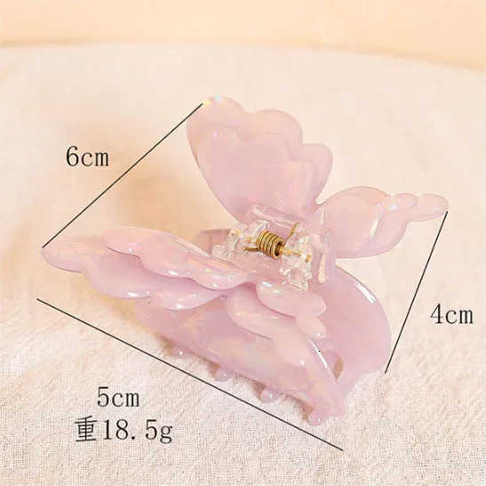 Fairy Butterfly Hair Claw Acetate Crab Hair Clip Women Sweet Princess Clip Hairpin for Girls and Women Hair Accessories U250807
