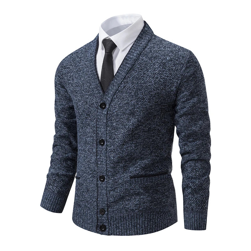 Mens knitted cardigan casual V-neck autumn and winter sweater coat 250804
