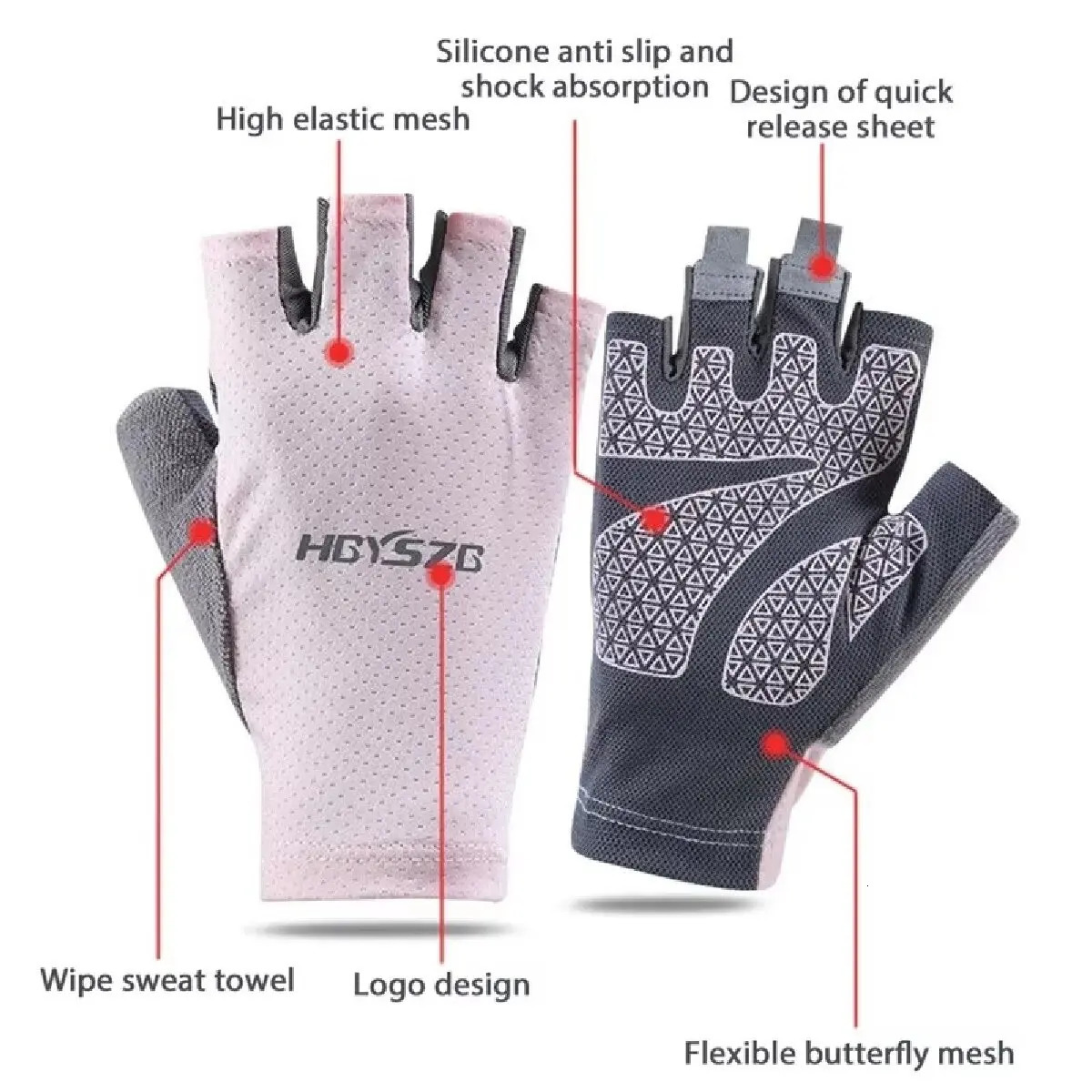 Professional Gym Fitness Breathable AntiSlip Women Men Half Finger Summer Fishing Cycling Fingerless Gloves Female Bicycle Bike 250729