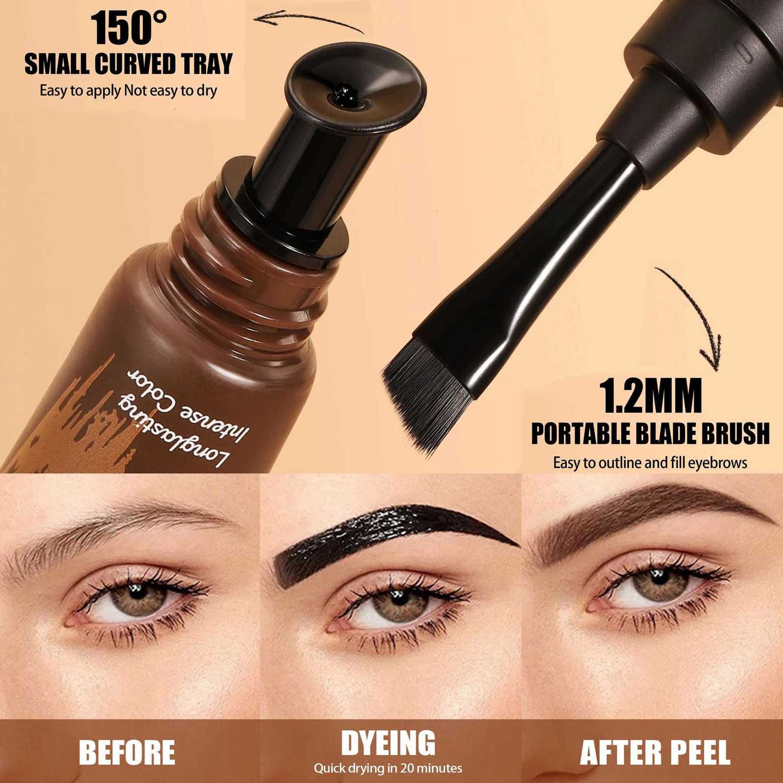 Eyebrow Gel Peel Off Natural Tinting Tattoo Waterproof Long Lasting Brown Eye Cream Coloring Eyebrow Glue Quick Dry Brow Makeup W250807