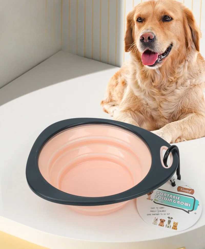 Foldable Dog Bowl 320ml Silicone Puppy Food Container Healthy Safety Pet Travel Drinking Bowl for Dogs Cat Feeder Dish Y250806