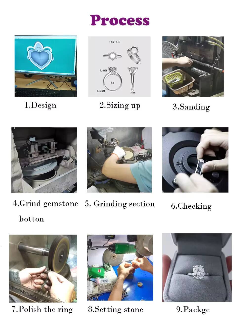 High Quality Gold Moissanite Wedding Ring Pass Diamond Tester Round Cut 2CT Moissanite 18k Gold Engagement Rings