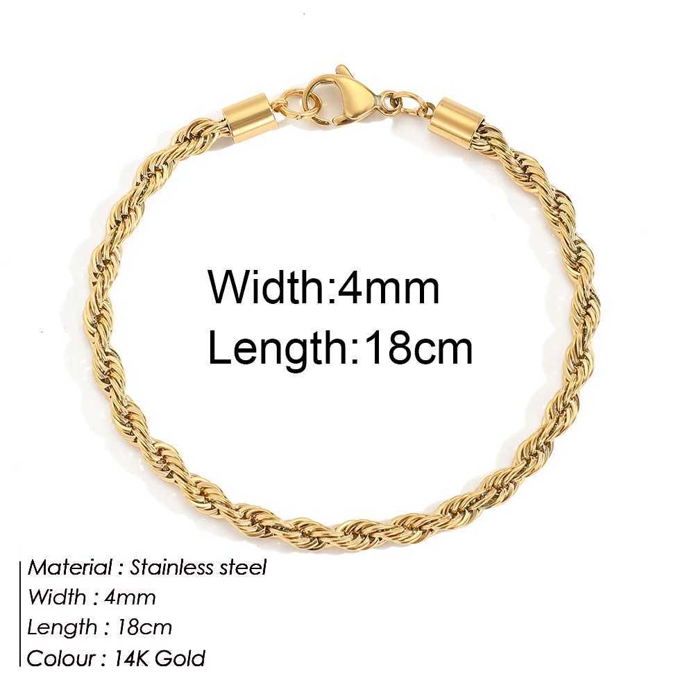 Women Bracelet Chain Charming Flash Twisted Rope Chain Bracelets for Women 316L Stainless Steel Wrist Jewelry 16cm 18cm W250807
