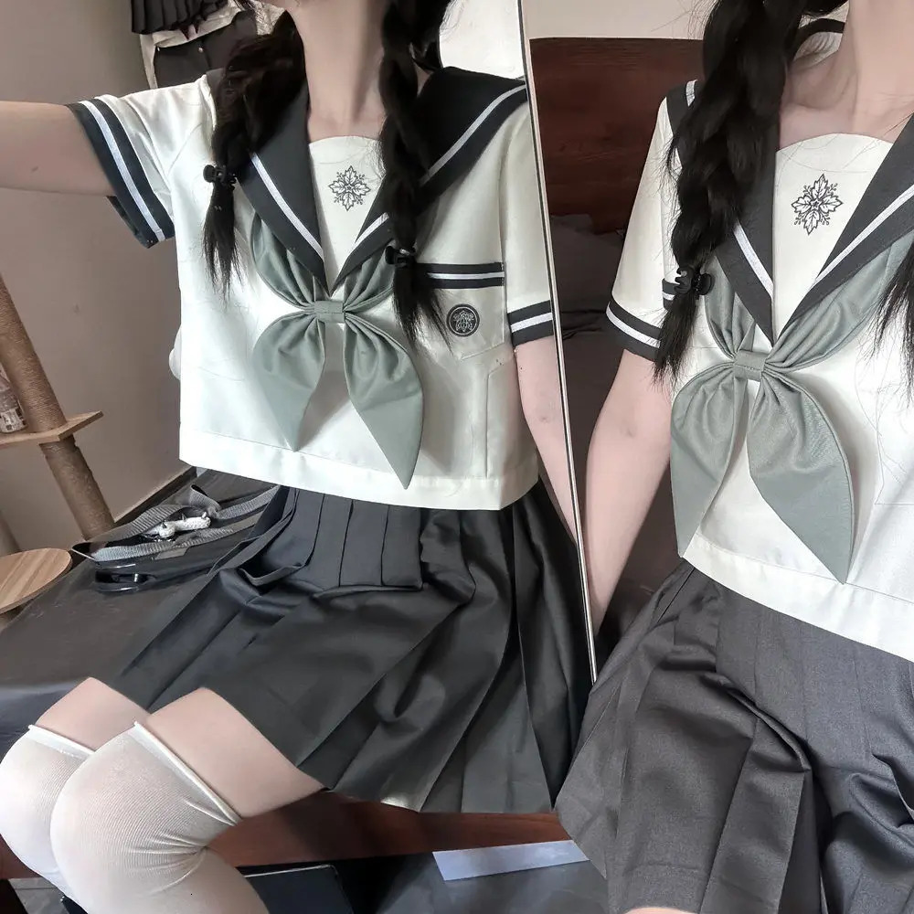 Korean High School Uniform Japanese Orthodox Seifuku Sailor Suit Student Kawaii Jk Outfit Cosplay Summer Pleated Skirt 250729