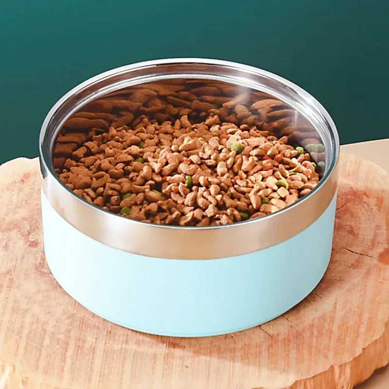 Dog Food Bowl Stainless Steel Dog Bowl Double-layer Water Bowls for Dogs Feeding Non-slip Cat Drinking Bowls Feeder Pet Supplies Y250806
