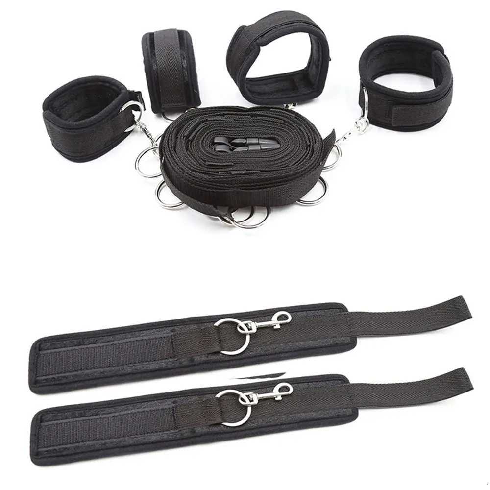 Restraint Set BDSM Bondage Handcuffs Ankle Cuffs Slave On The Bed Open Leg Flirt Sex Toys For Women Couples Erotic No Vibrator W250807