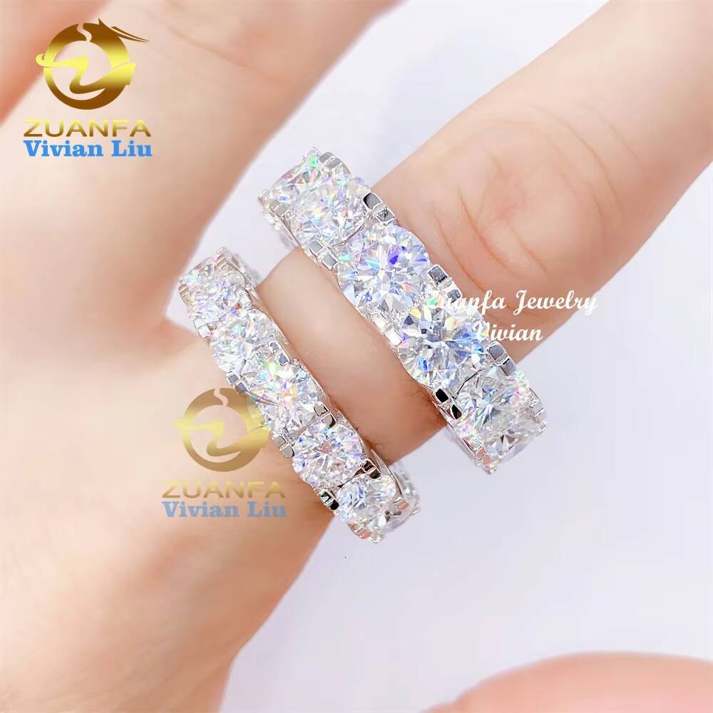2025Wholesale Price Iced Out Diamond 925 Sterling Silver Custom Vvs Moissanite or Ring
