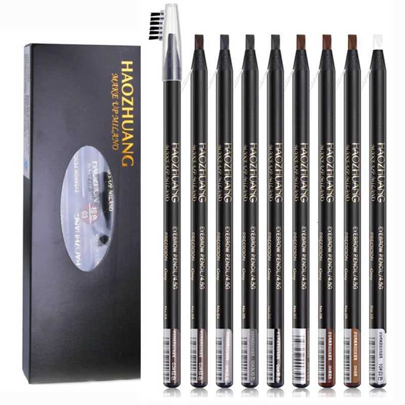 Hao Zhuang Waterproof Long Lasting Eyebrow Pencils with Soft Brush Eyebrows Makeup Tool Permanent Makeup Tattoo Accessories W250807