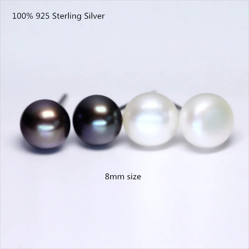 Buyee 925 Sterling Silver Simple Bead Earring 8mm Natural Freshwater Pearl Sweet Earring for Woman Fashion Fine Jewelry Earring 250805
