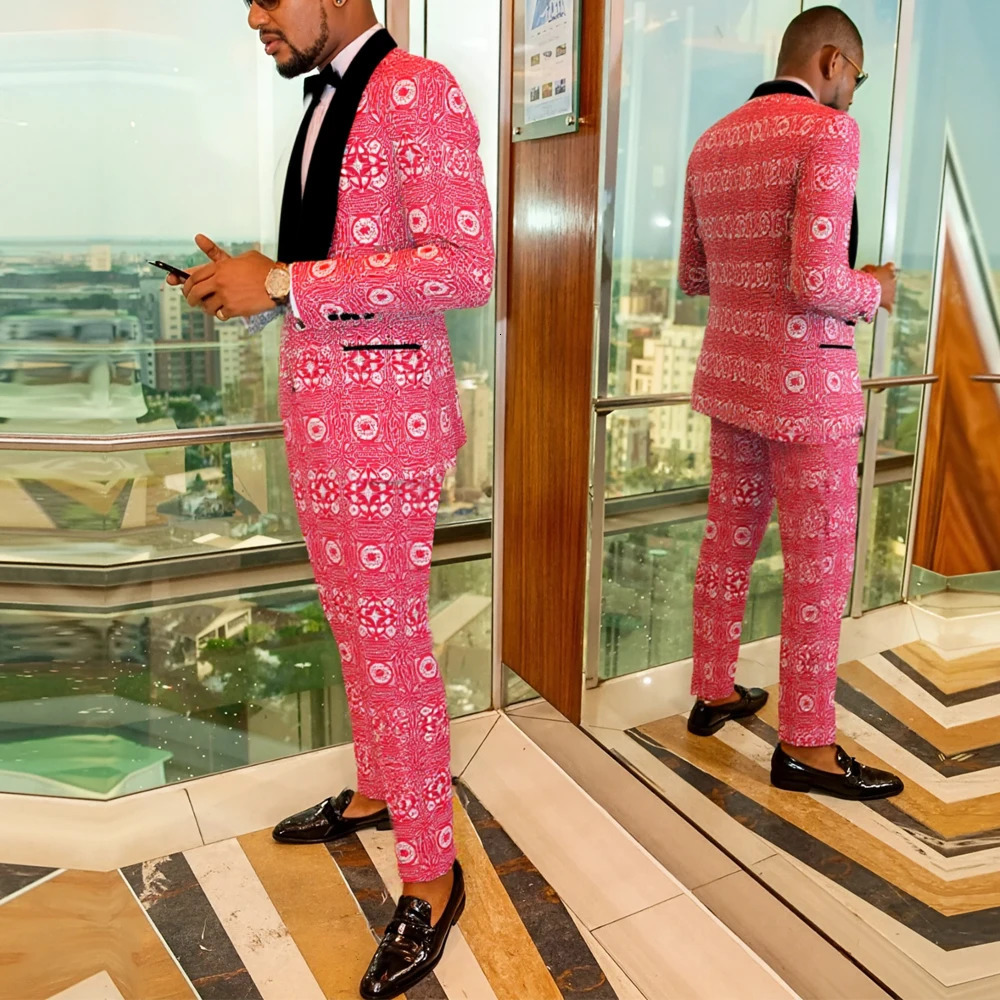 Mens Suits Tuxedo Suit Set Slim Fit 2 Piece ious Party Dinner Jacket Pants 250807