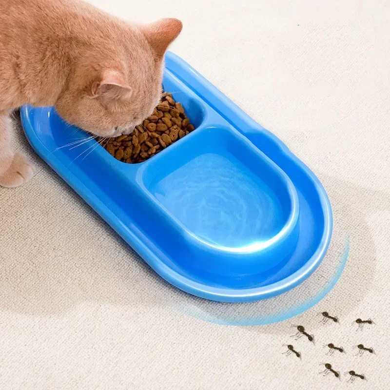 Pet Feeding Double Bowls Plastic Anti Ants Food Water Feeder For Dogs Cats Puppy Automatic Dog Feeder Dispenser Karate for Ants Y250806