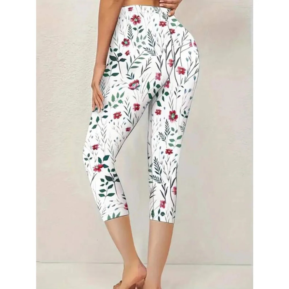 Plus Size Fashion Cropped Leggings Printed For Women Womens Tight Pants Sevenpoint 250805