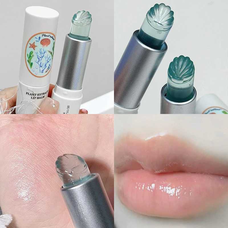 Sea Shell Shaped Lip Balm Clear Blue Moisturizing Hydrating Oil Reduce Lip Lines Remove Dead Skin Transparent Mask Lip CareXJ250807