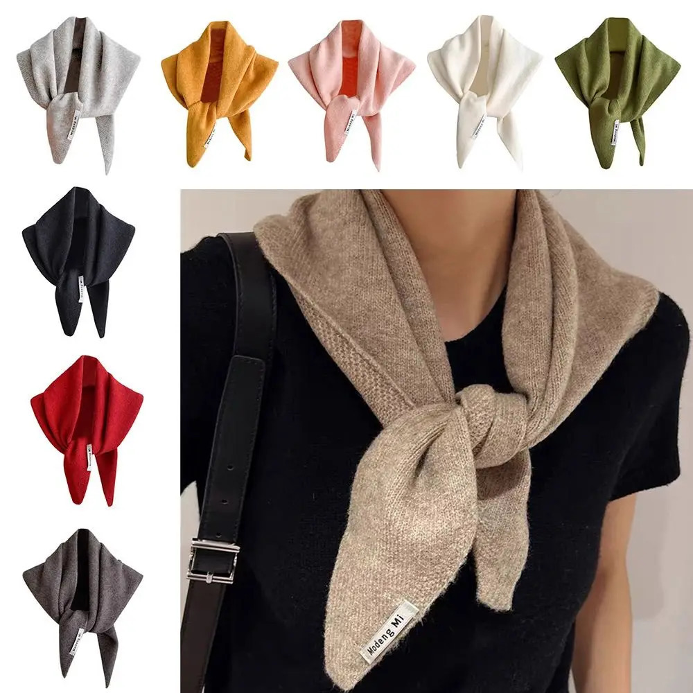 Soft Wool Knitted Scarf Multi-functional Warm Women Headscarf Triangular Scarf Winter 250805