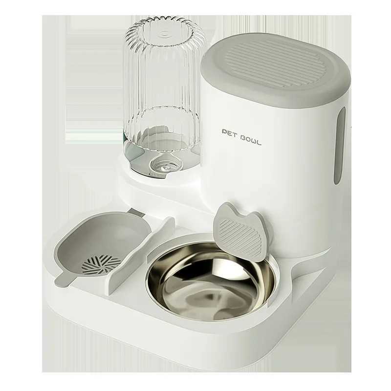 2-in-1 Pet Feeder Water Dispenser - Dual Tank Design with Dry/Wet Separation Visible Scale Anti-Mold Tech for Cats/Dogs Y250806