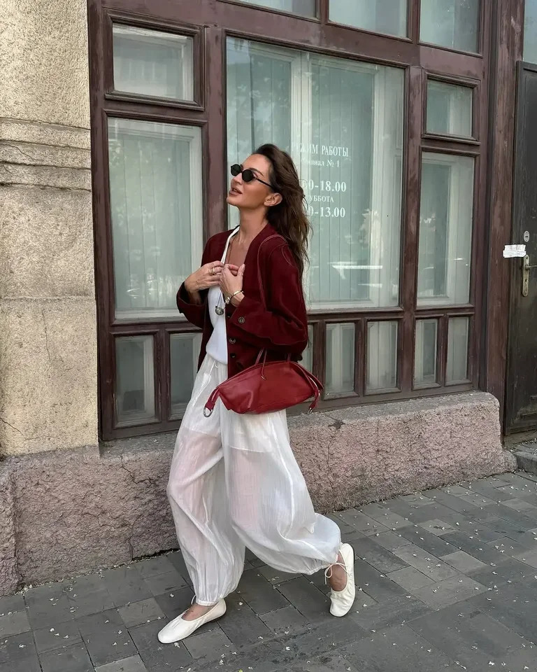 Suede V Neck Jacket Womens Temperament Single Breasted Loose Short Coat Street Autumn Jackets Retro Collection 250805