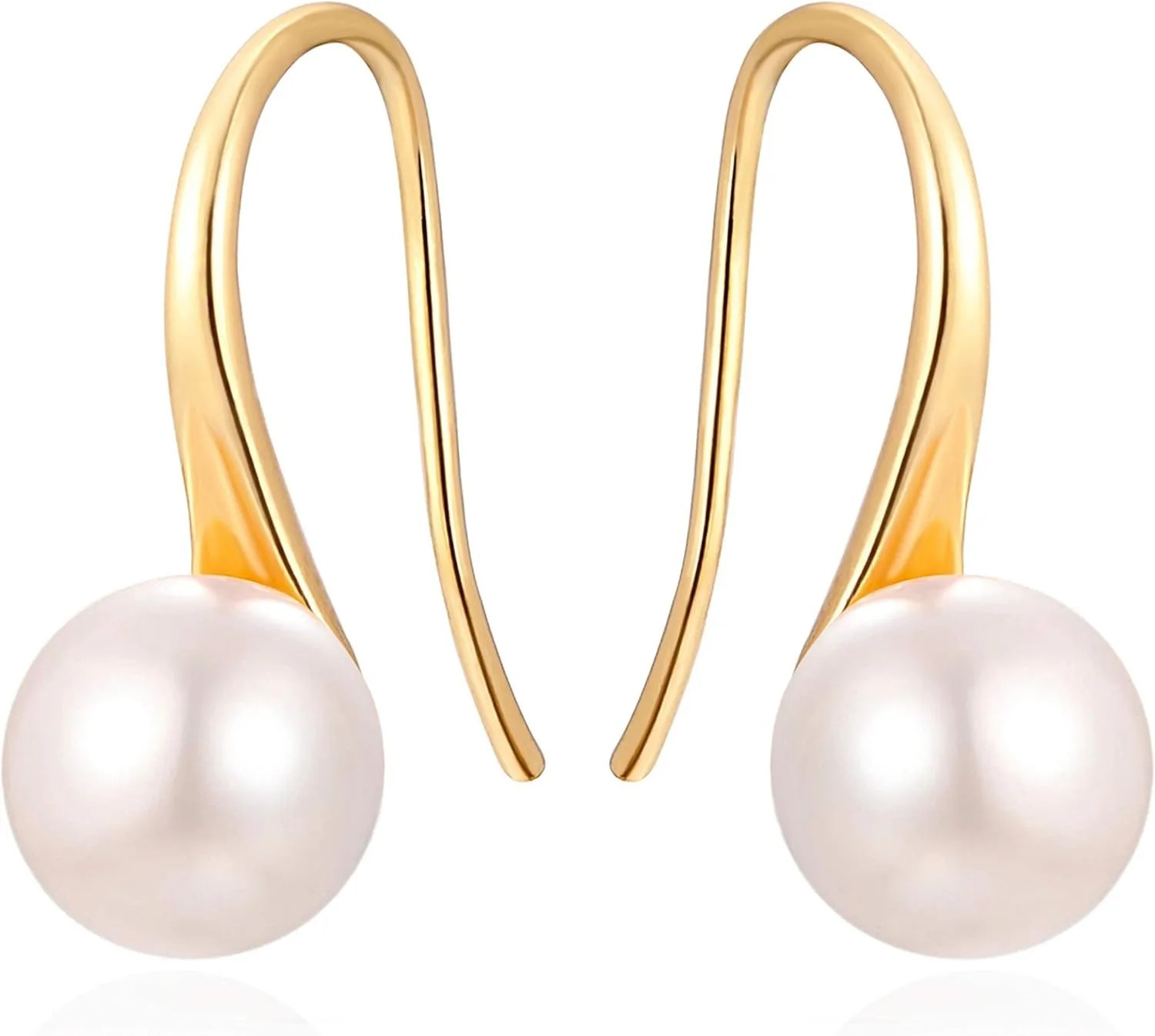 Silver Plated Gold Plated Hoop Handpicked AA Quality White Freshwater Cultured Pearl Dangle Drop Earrings Jewelry for Women 250805