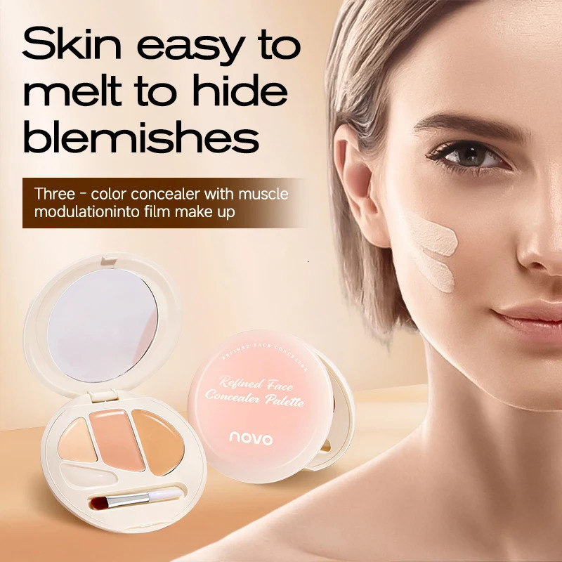 3-Color Corrective Concealer Contour Palette Long-Lasting Waterproof Moisturizing Covers Dark Circles And Spots 250730