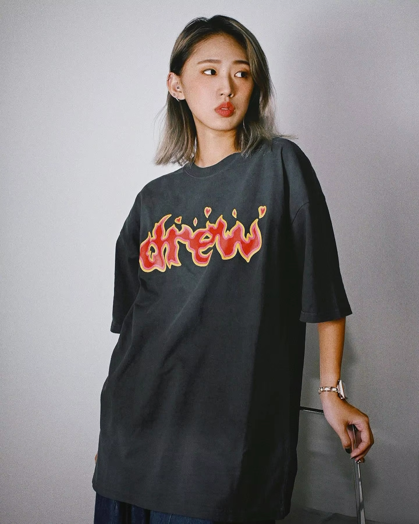 Drew House New Mens Clothing Fire Print T shirt men's and women's printed loose short sleeve T-shirt Designer luxury