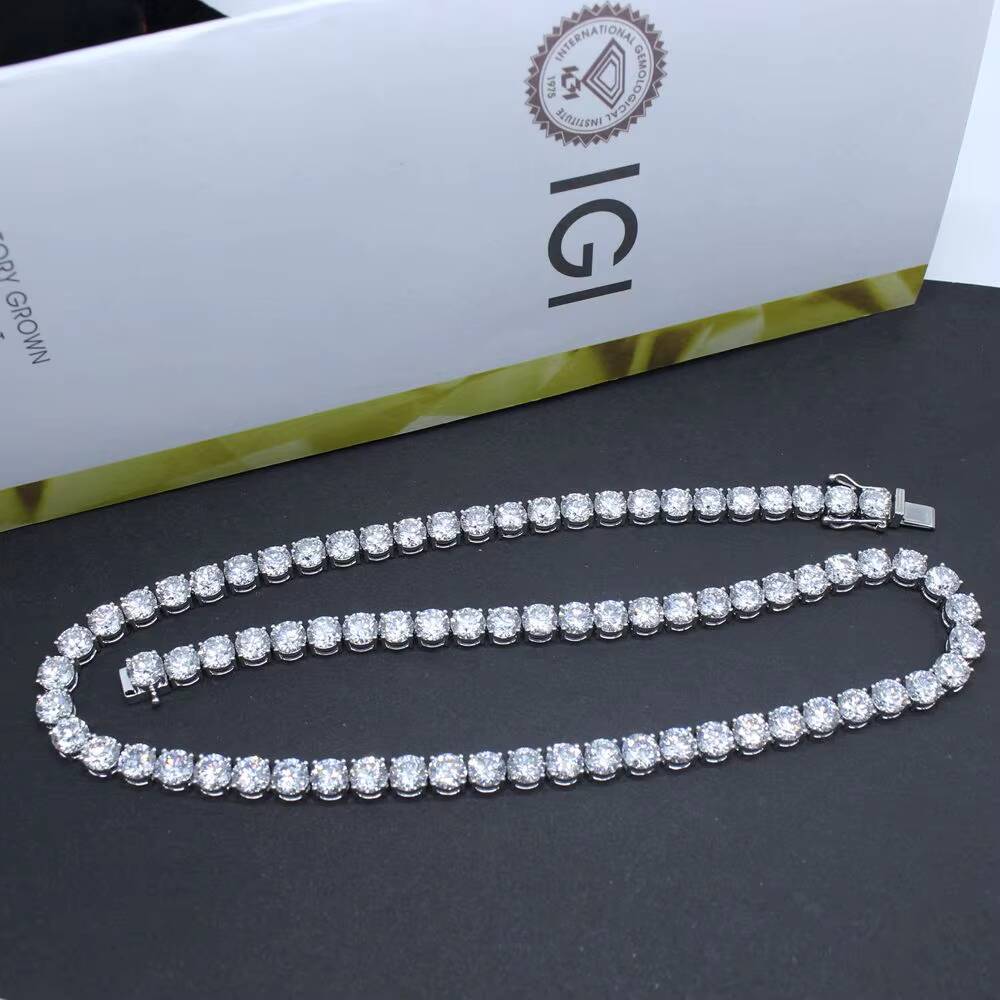 Qianjian IGI Certified Lab Grown Diamond Tennis Bracelet Chain 10K 14K 18K Gold 3MM 4MM 5MM Vvs Lab Created Diamond Tennis Chain