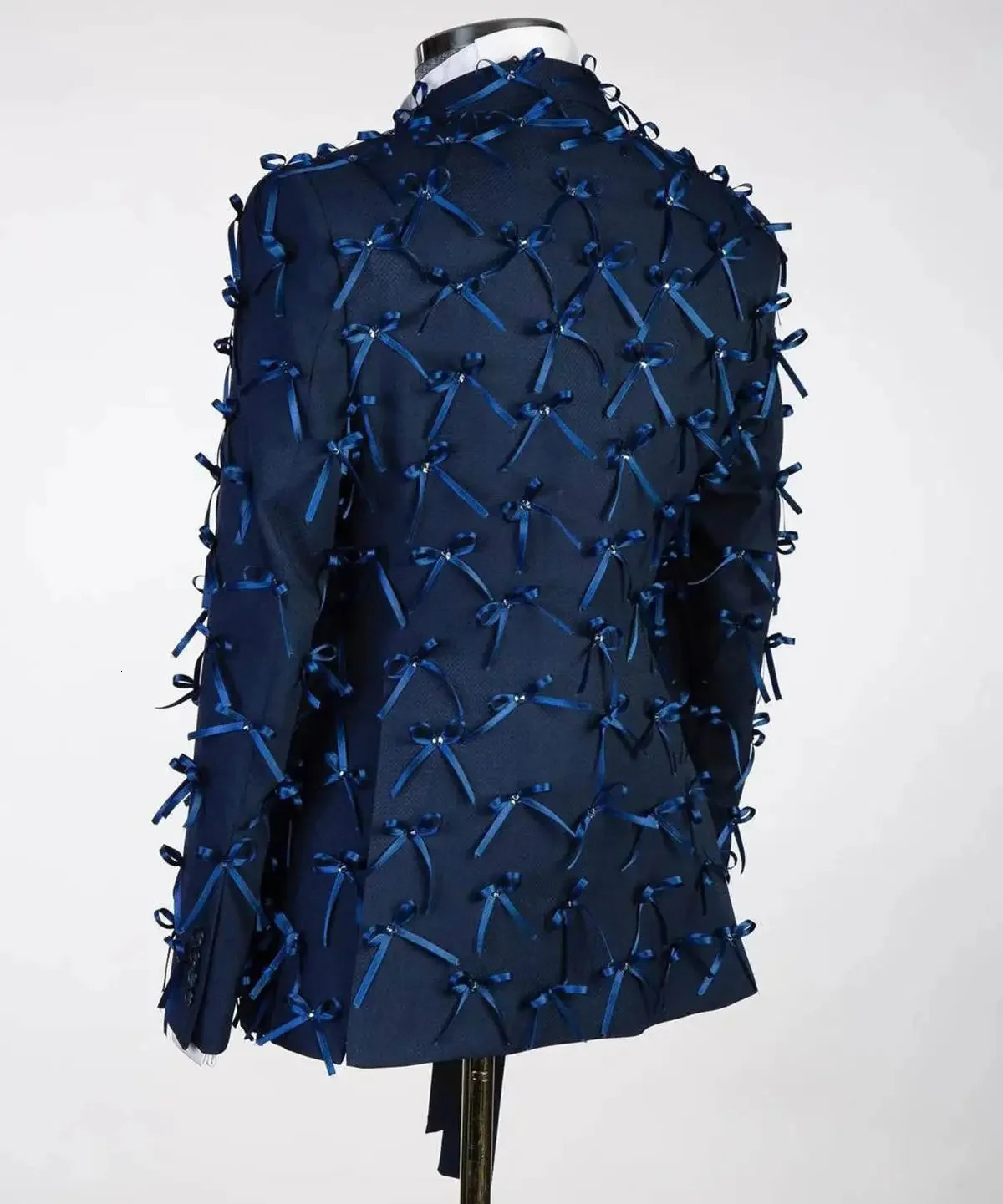 ed Lapel Blazer Bowknot Crystal Belt Outfits Wedding Prom Formal Occasion 2pcs Pants Mens Suits 250807