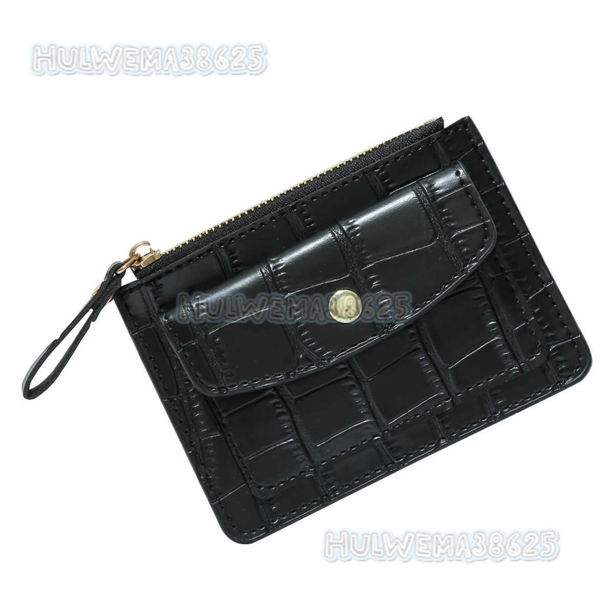 New Card Holder Coin Purse Zipper Card Slot Wallet for Women Candy Color Crocodile Pattern Style H250806