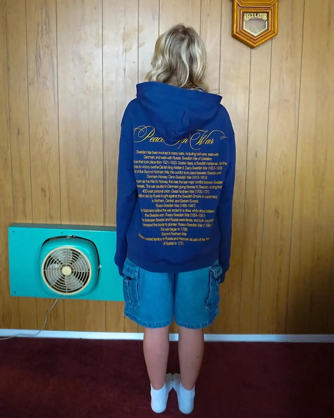 American Harajuku Trend Fashion Text Print Klein Blue Hoodie Womens Summer Loose Casual Street Hip Hop Rap Sweatshirt 250804