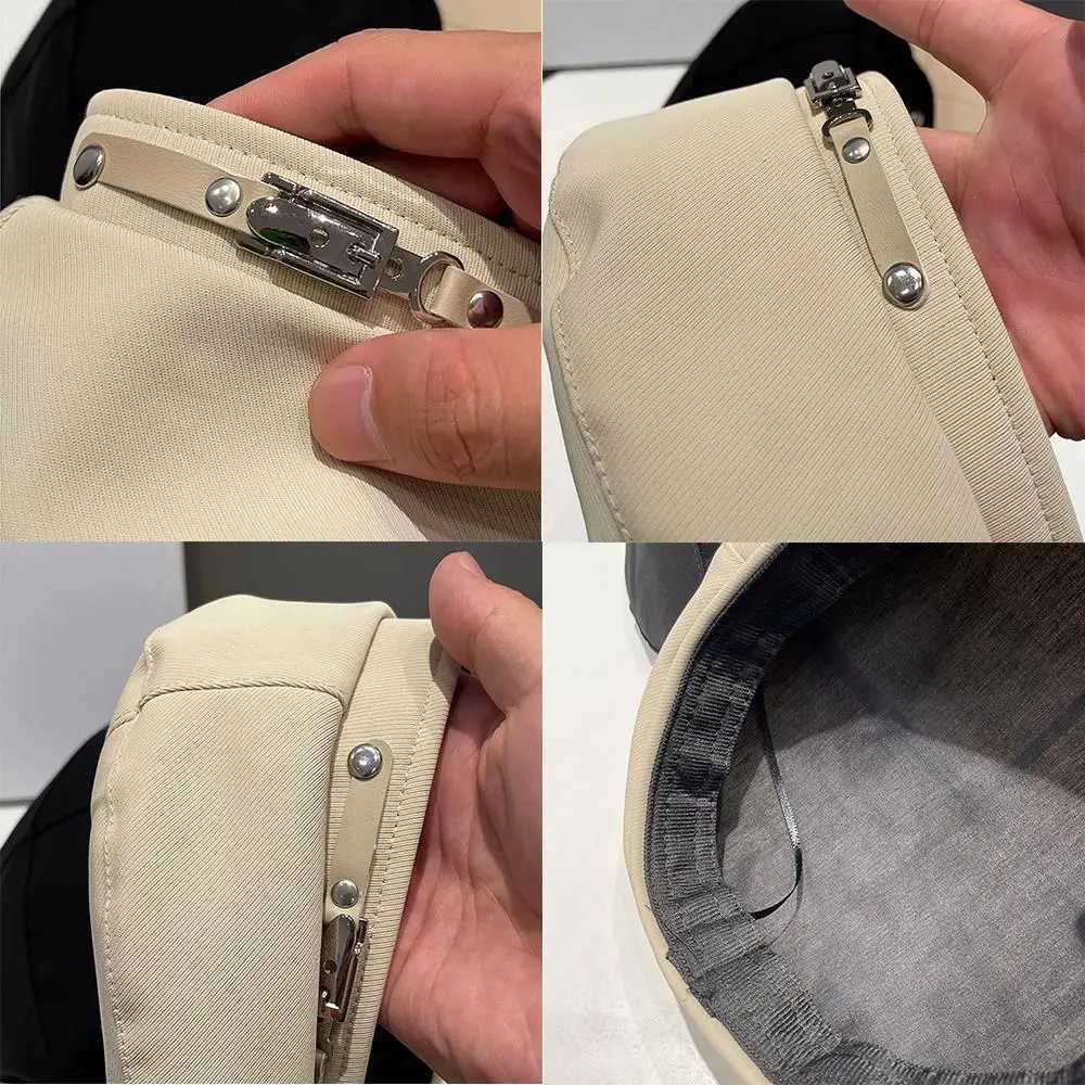 Retro Handmade Beret C Spring Autumn Women Black Beige Beret Khaki Painter Hat Female Temperament Sense C With Metal Buckle XJ250807