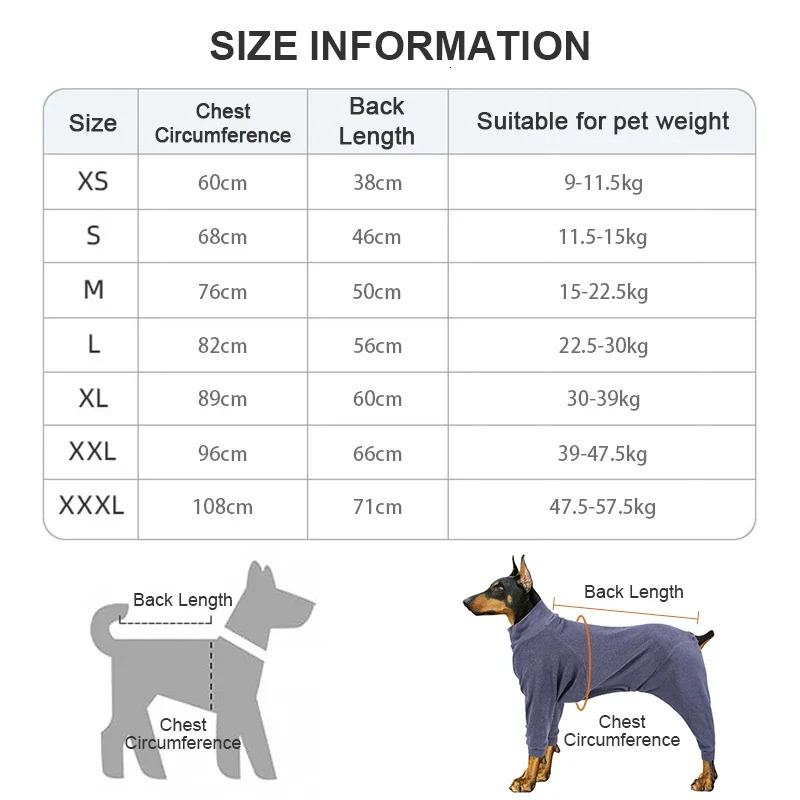 Xs-3XL Winter Pet Dog Clothes Dogs Sweatshirt Warm Flannel Dog Pajamas Padded Clothes for Medium Large Dogs Labrador Clothing 250806