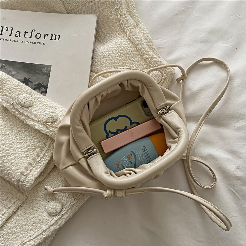 Free shipping designer Korean Style Spring Summer New Fresh Candy Color Women Bag 2023 Niche Fashionable Shoulder Bag Crossbody Bag Pleated Dumpling C