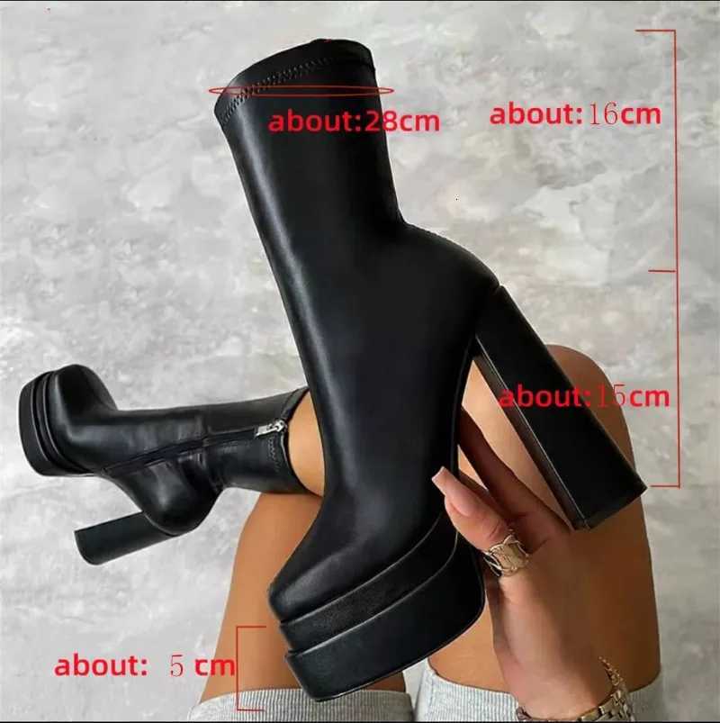 Designer Woman Shoes 2025 New Fi Platform Boots Ladies High Quality Luxury Women Leather Boots Women Super High Heels Boots XJ250807