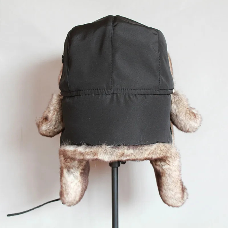 Winter Bomber Hat For Men Faux Fur Russian Hat Ushanka Women Thick Warm Cap with Ear Flaps 250806